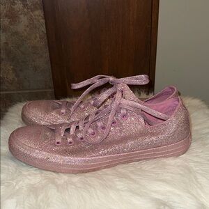 Pink Glitter Converse Chuck Taylor All Star Low-Top Sneakers 
Men 9 women 11